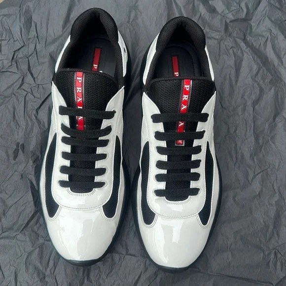 Prada | Shoes | Men Prada Sneaker Blackwhite Size 1 | Poshmark display picture 2